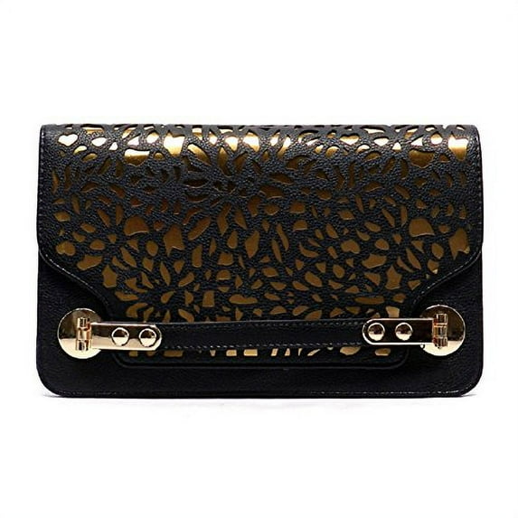 2Chique Boutique Women's Laser Print Black Clutch