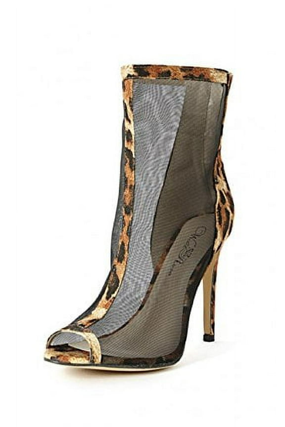 Women's Leopard Booties Brown Pumps Size 10