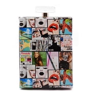 2Chique Boutique Womens Perfume Case Magazine Print Evening Bag, Multi