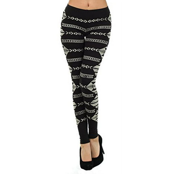 2Chique Boutique Women's Printed Sexy Leggings With Elastic Waistband S Black