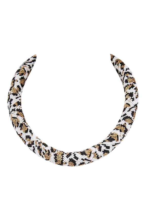 Women's Seed Bead Animal Print Necklace