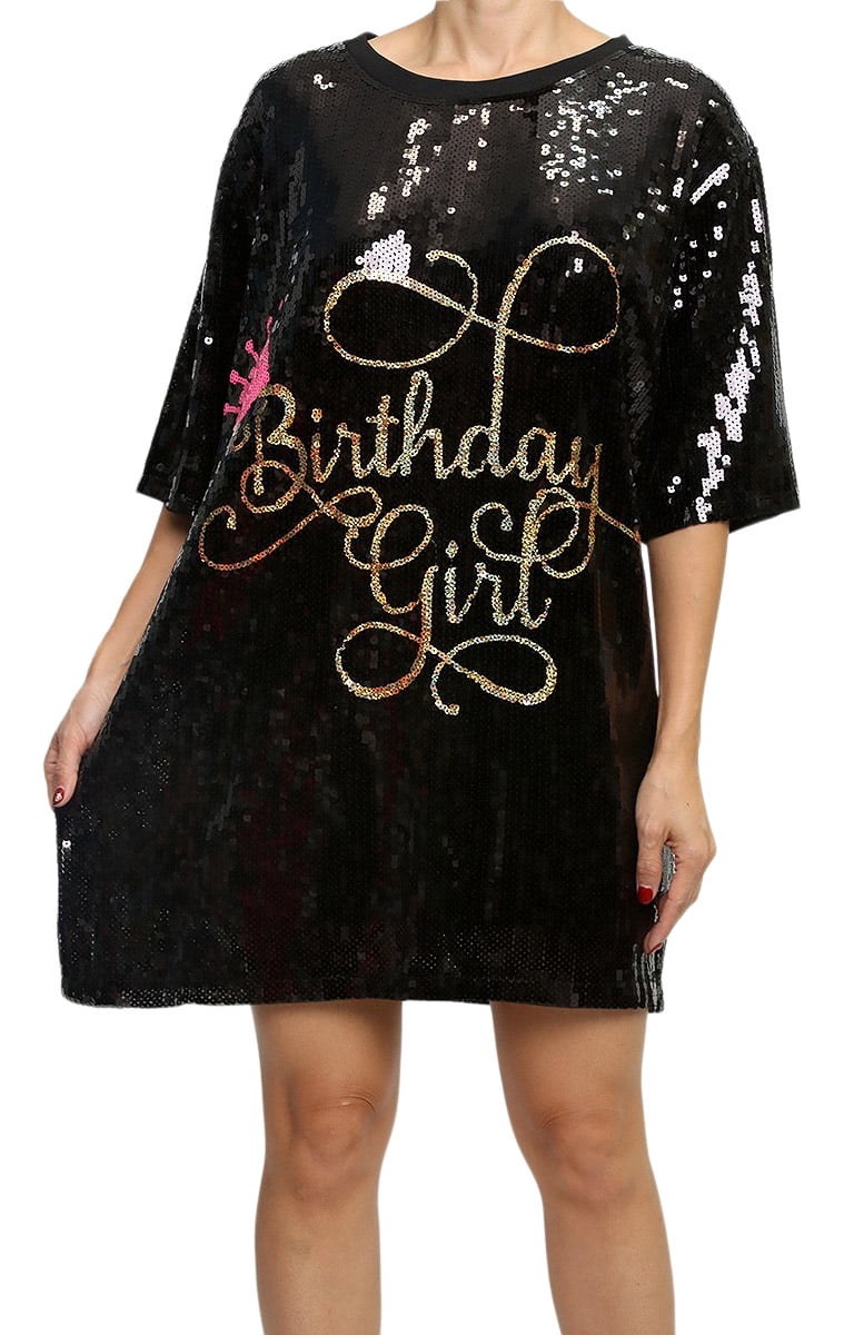 blue dress for baby girl ITS MY BIRTHDAY SEQUIN TSHIRT DRESS main image 1