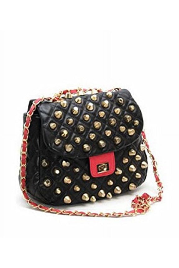 Women's Spike Head Black Satchel