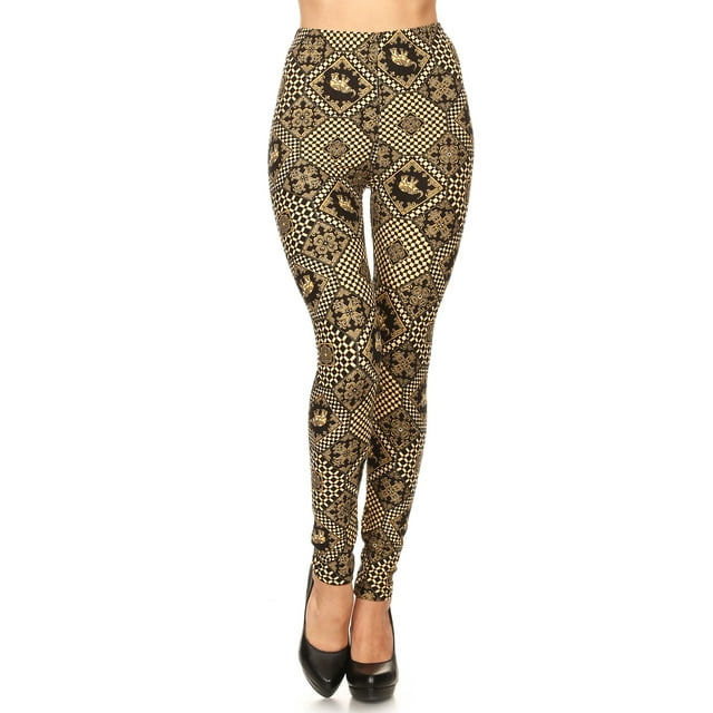 2Chique Boutique Women's Ultra Soft Abstract Elephant Printed High Waisted Leggings One Size