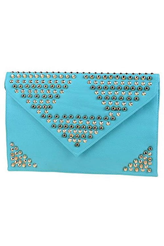 Women's Unique Envelope Turquoise Clutch