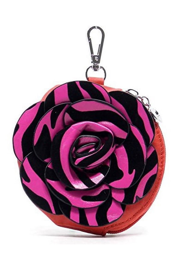 Women's Zebra Print Flower Wristlet