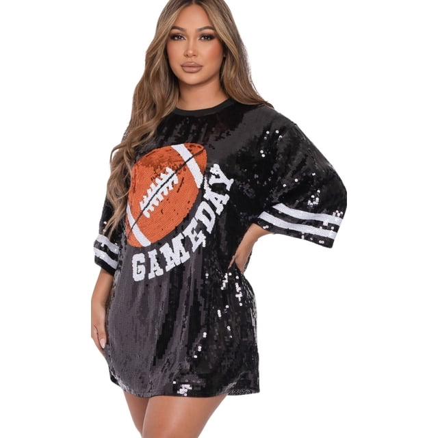 Huddlebabe MVP Mama Hoodie - Women's Sequin Football Sweatshirt For Game Day, Half Zip With Pocket