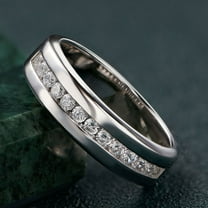 2Ct 14K White Gold Plated Round Cut Lab Created Diamond Men's Wedding Band Ring