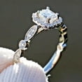 thumbnail image 1 of 2Ct Asscher Cut Lab Created Diamond Halo Women's Engagement Ring 14K White Gold Plated Silver, 1 of 5