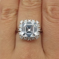 2Ct Asscher Cut Lab Created Diamond Women's Wedding Ring 14K White Gold Plated