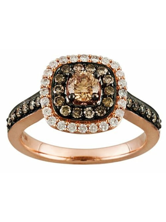 2Ct Chocolate Simulated Diamond Engagement Wedding Ring 14K Rose Gold Plated