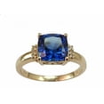 thumbnail image 1 of 2Ct Cushion Cut Simulated Blue Sapphire Solitaire Engagement Ring 14K Yellow Gold Plated, 1 of 5