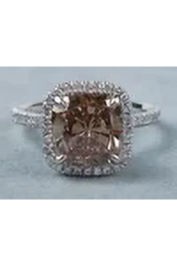 2Ct Cushion Simulated Chocolate Engagement Wedding Ring 14K White Gold Finish