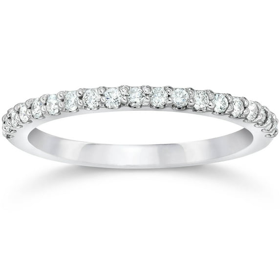 2Ct Diamond Pave Wedding Stackable Ring 14K White Gold Plated