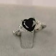 thumbnail image 1 of 2Ct Heart Cut Lab-Created Black Diamond Women's Wedding Lovely Ring 14K White Gold Plated, 1 of 1