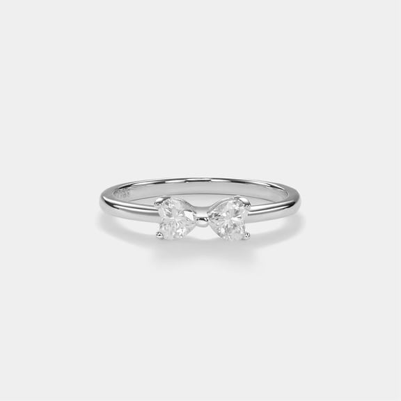 2Ct Heart Cut Real Moissanite Diamond Engagement Ring In 14K White Gold Plated
