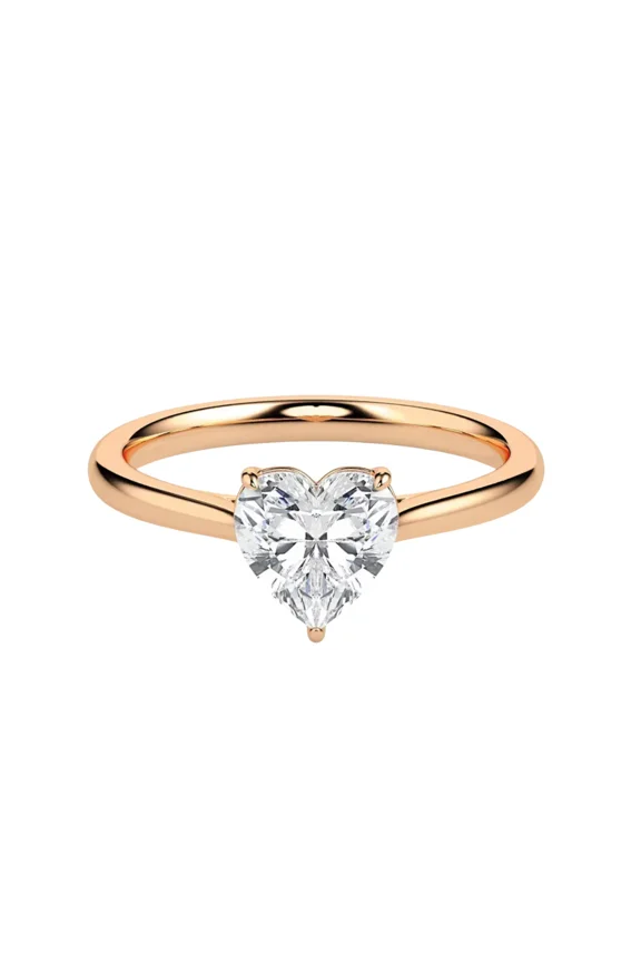 2Ct Heart Cut Solitaire Moissanite Women's Beautiful Rings For Engagement in 14K Rose Gold Plated
