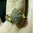 thumbnail image 1 of 2Ct Lab Created Diamond Cluster Engagement Ring in 14k Yellow Gold Plating, 1 of 2
