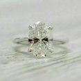 thumbnail image 1 of 2Ct Lab Created Diamond Oval Cut Solitaire Fancy Ring 14K White Gold Plated, 1 of 3