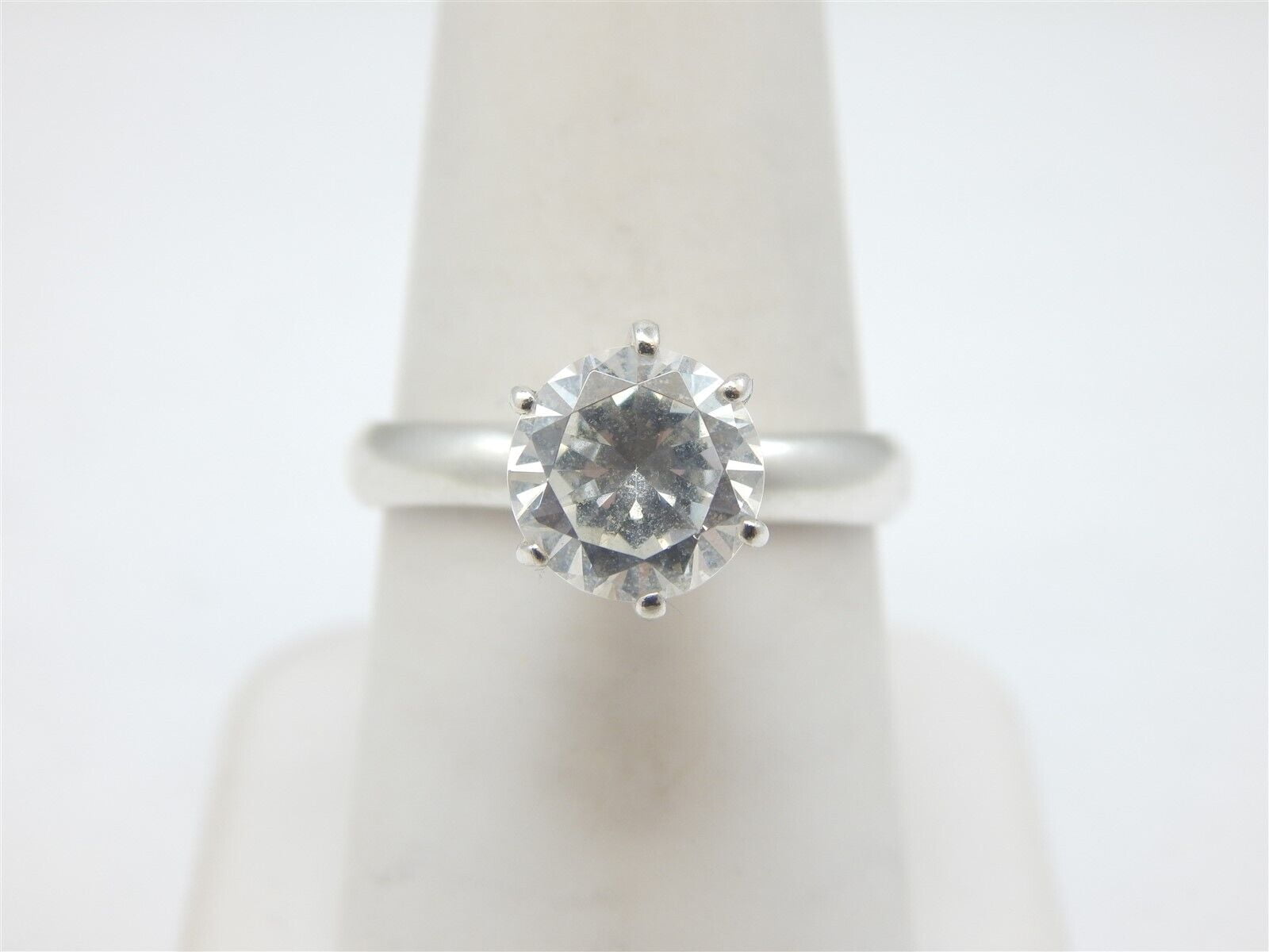 2Ct Lab Created Diamond Round Cut Solitaire Engagement Ring 14K White ...