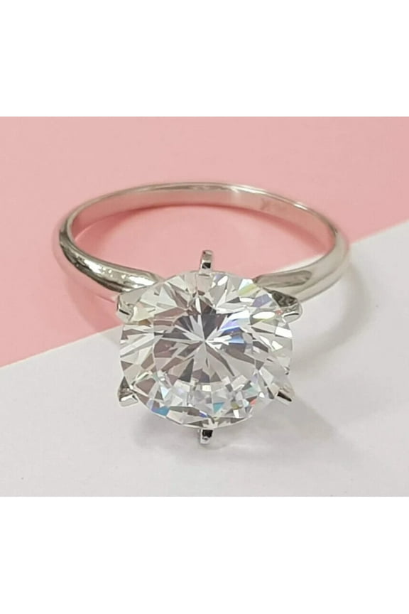 2Ct Lab Created Diamond Round Cut Solitaire Leady Beauty Ring 14K White Gold Plated