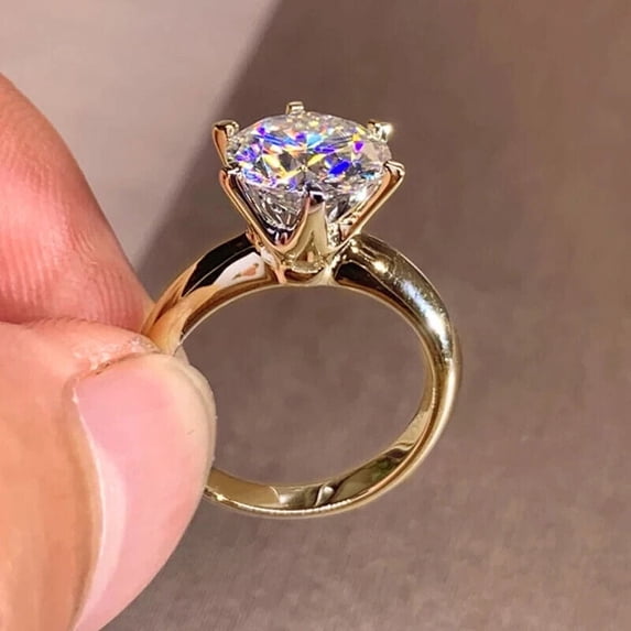 2Ct Lab Created Diamond Round Cut Solitaire Ring 14K Yellow Gold Plated