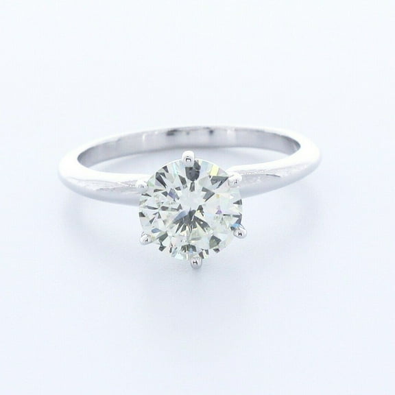 2Ct Lab Created Diamond Round Cut Women's Solitaire Ring 14K White Gold Plated