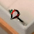 thumbnail image 1 of 2Ct Lab Created Garnet & Emerald Pear Cut Leady Pretty & Cute Engagement Ring In 14K White Gold Plated, 1 of 4