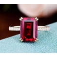 thumbnail image 1 of 2Ct Lab Created Red Ruby Emerald Cut Classy & Premium Engagement Cute Ring In 14K Yellow Gold Plated, 1 of 3