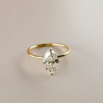 2Ct Marquise Cut Lab Created Diamond Engagement Solitaire Ring In 14K Yellow Gold Plated 925 Silver