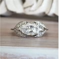 thumbnail image 1 of 2Ct Marquise Cut Lab Created Diamond Women's Wedding Ring 14K White Gold Plated, 1 of 4