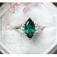 thumbnail image 1 of 2Ct Marquise Cut Lab-Created Green Emerald Women's Wedding Ring 14K Yellow Gold Plated, 1 of 2
