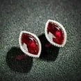 thumbnail image 1 of 2Ct Marquise Cut Lab-Created Red Ruby Women's Stud Earrings 14K White Gold Plated, 1 of 4