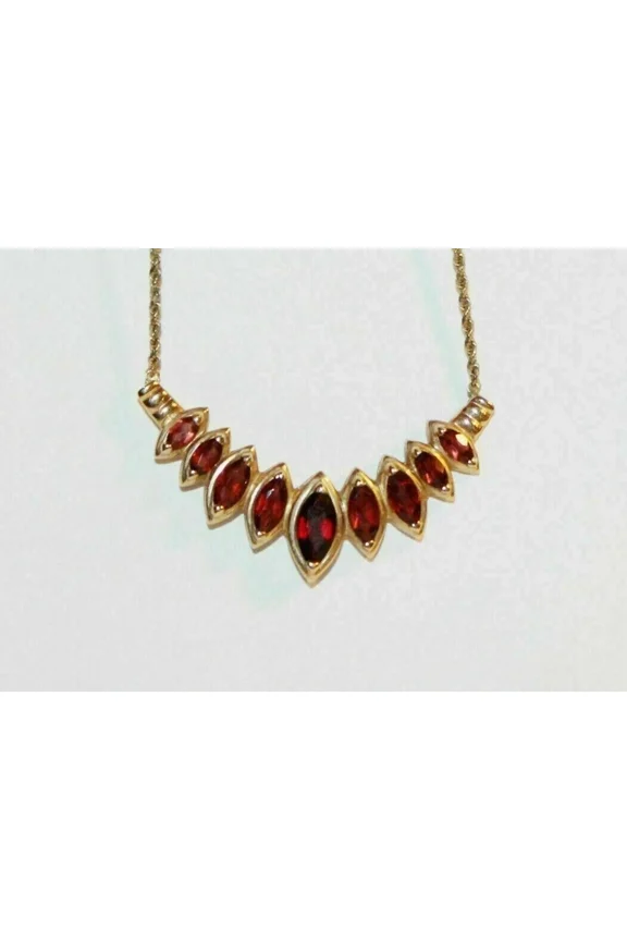 2Ct Marquise Cut Simulated Red Ruby Stunning Fancy Women's Pendant Necklace 14k Yellow Gold Plated 925 Silver