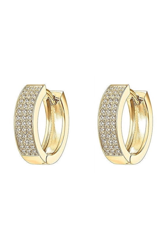 2Ct Natural Moissanite Diamond Huggie Hoop Earrings Men's in 14K Yellow Gold Plated
