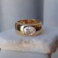 thumbnail image 1 of 2Ct Oval Cut Lab-Created Diamond Men's Wedding Ring 14k Yellow Gold Plated, 1 of 3