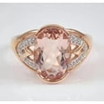 thumbnail image 1 of 2Ct Oval Cut Lab Created Morganite Solitaire Wedding Ring 14k Rose Gold Plated, 1 of 4