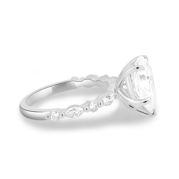 2Ct Pear Cut Real Moissanite Diamond Engagement Ring In 14K White Gold ...