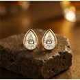 thumbnail image 1 of 2Ct Pear Cut Lab Created Diamond Solitaire Stud Earrings 14K Yellow Gold Plated, 1 of 6
