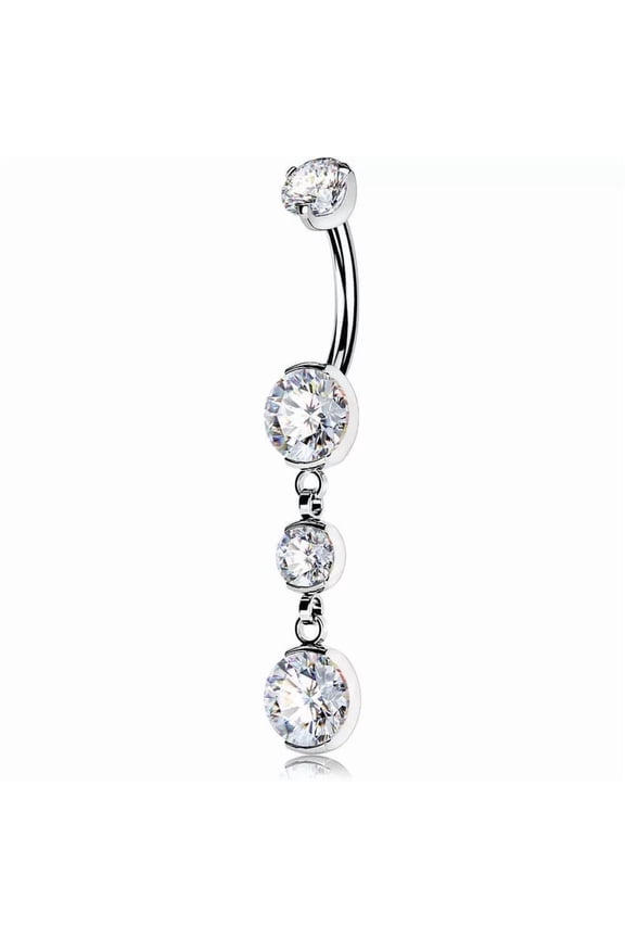 2Ct Pear Cut Simulated Diamond Women's Wedding Body Pricing Belly Button 14K White Gold Plated 925 Silver