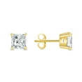 thumbnail image 1 of 2Ct Pear & Emerald Two Stone Moissanite Engagement Ring 14K Yellow Gold Plated, 1 of 2