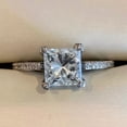 thumbnail image 1 of 2Ct Princess Cut Lab Created Diamond Solitaire Women's Engagement Ring 14K White Gold Plated 925 Silver, 1 of 5