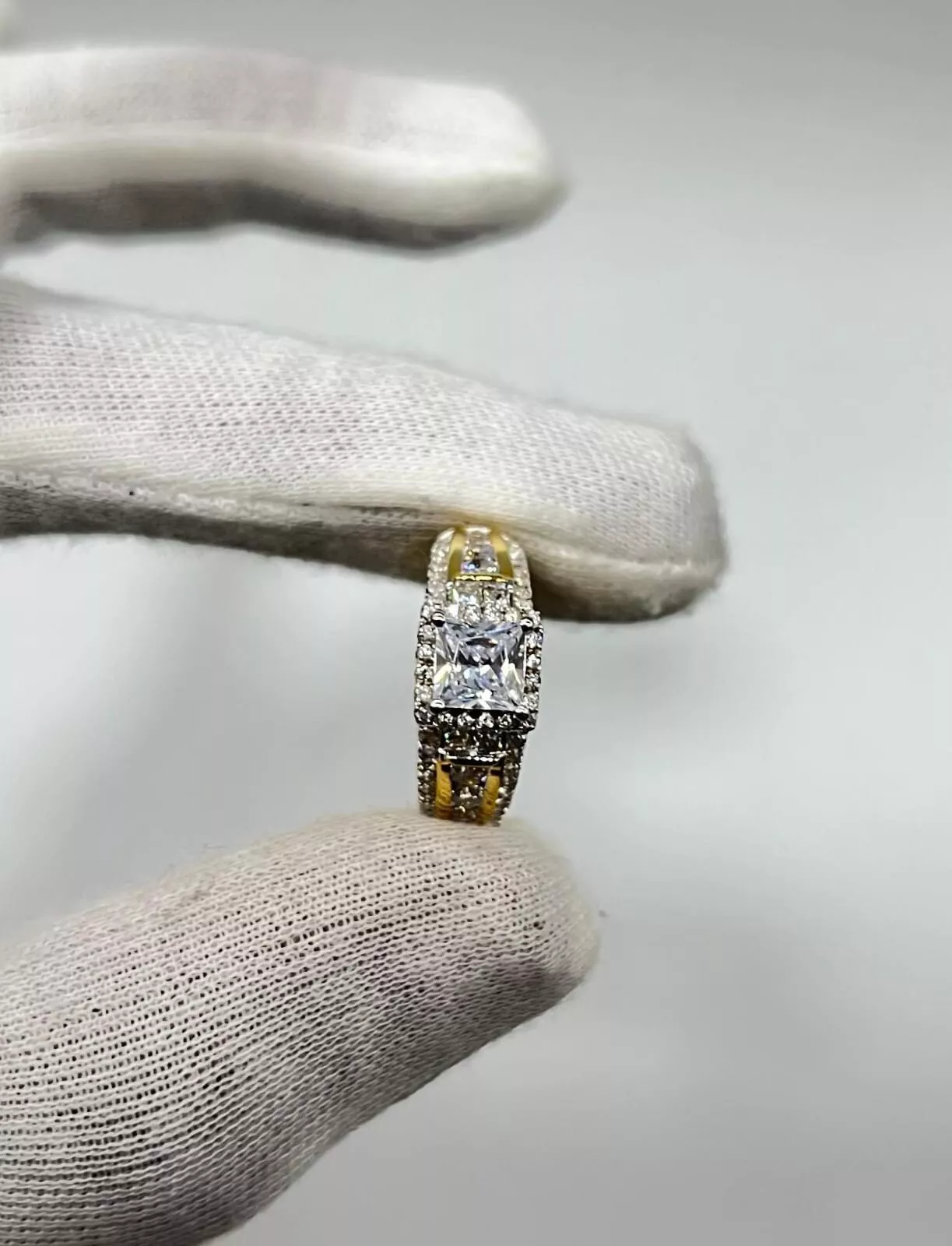 SHIFA JEWELS 2Ct Princess Cut Lab Created Diamond Women's Engagement Ring 14K Yellow Gold Plated