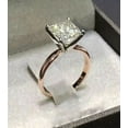 thumbnail image 1 of 2Ct Princess Cut Solitaire Real Moissanite Engagement Ring in 14K Rose Gold Plated Silver, 1 of 2