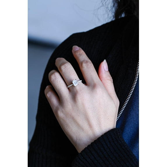 2Ct Radiant Cut Lab Created Diamond Engagement Ring 14K Yellow Gold Plated