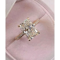 2Ct Radiant Cut Lab-Created Diamond Women's Wedding Ring 14K Yellow Gold Plated