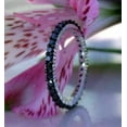 thumbnail image 1 of 2Ct Round Cut Lab Created Black Diamond Woomen's Wedding Full Eternity Band Ring 14K White Gold Plated, 1 of 5