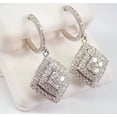 thumbnail image 1 of 2Ct Round Cut Lab Created Diamond Cluster Engagement Drop Dangle Earring For Women's 14K White Gold Plated 925 Sterling Silver, 1 of 5