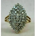 thumbnail image 1 of 2Ct Round Cut Lab-Created Diamond Cluster Engagement Ring 14K Yellow Gold Plated, 1 of 4