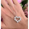 thumbnail image 1 of 2Ct Round Cut Lab Created Diamond Cluster Heart Pendant Necklace in 14k White Gold Plated, 1 of 2